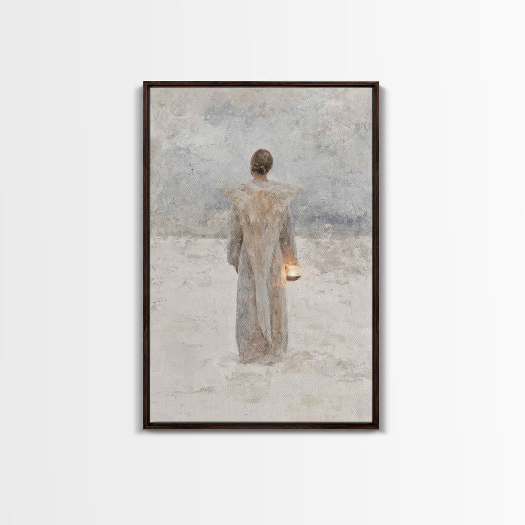 Guardian Of Stillness – Framed Canvas Print – Minimalist Christian Art – Christian Wall Art – Subtle Christian Art – Christian Art Canvas –