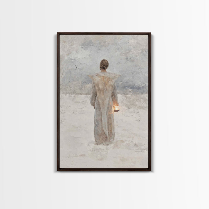 Guardian Of Stillness – Framed Canvas Print – Minimalist Christian Art – Christian Wall Art – Subtle Christian Art – Christian Art Canvas –