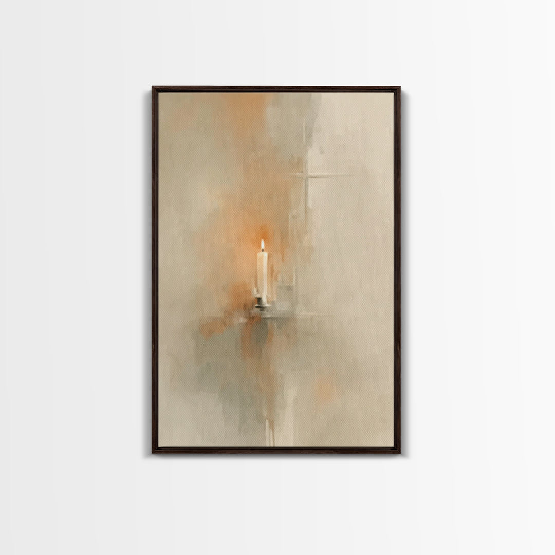 Candle Of Hope - Framed Canvas Print - Christian Art Canvas - Christian Christmas Art - Christian Wall Art - Christmas Art - Christian Deco