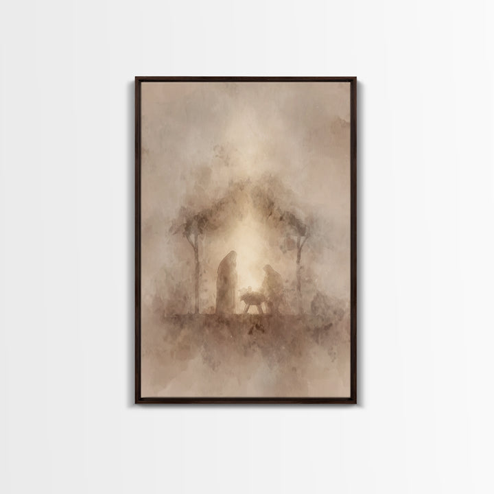 Bethlehem Light – Framed Canvas Print – Christian Christmas Art – Christian Art Canvas – Vintage Christian Art – Christmas Wall Art – Chris