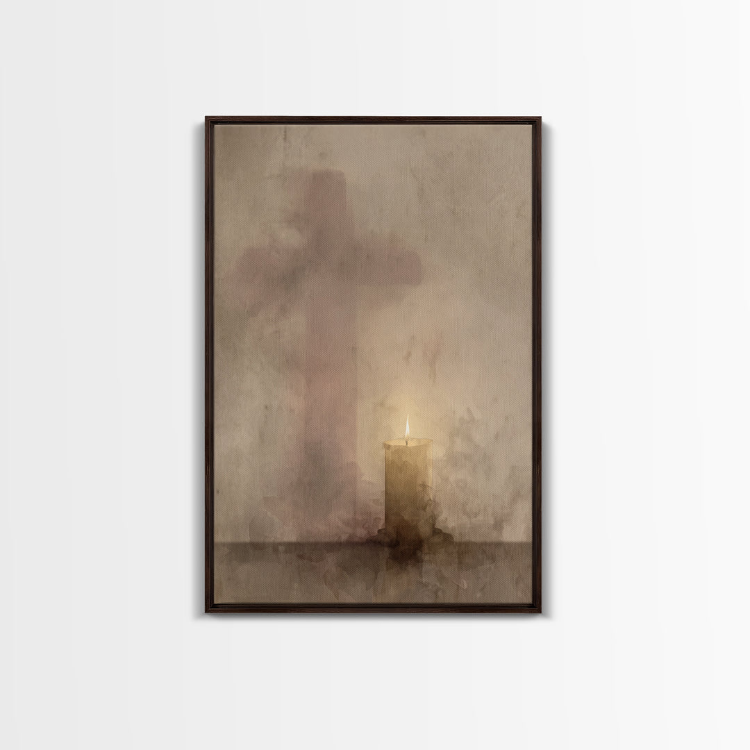 Light Of Mercy - Framed Canvas Print - Christmas Art - Christian Wall Art - Christian Art Canvas - Christian Christmas Art - Christian Deco