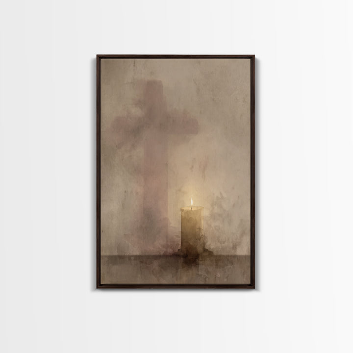 Light Of Mercy - Framed Canvas Print - Christmas Art - Christian Wall Art - Christian Art Canvas - Christian Christmas Art - Christian Deco