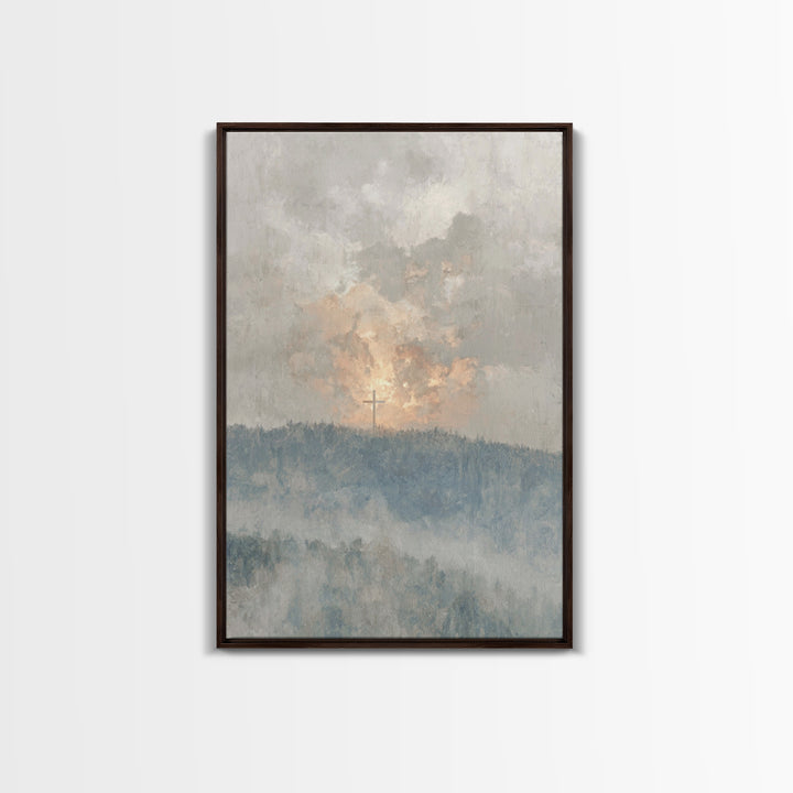 Dawn Of Redemption, Framed Canvas Print, Christian Wall Art, Christian Art Canvas, Christian Painting, Large Christian Art