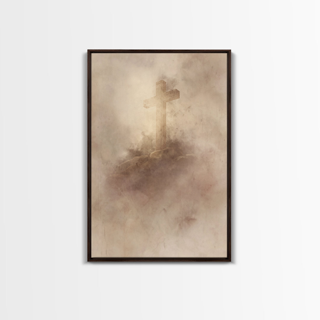 Veil Of Faith | Framed Canvas Print | Minimalist Christian Art | Christian Wall Art | Subtle Christian Art | Christian Decor