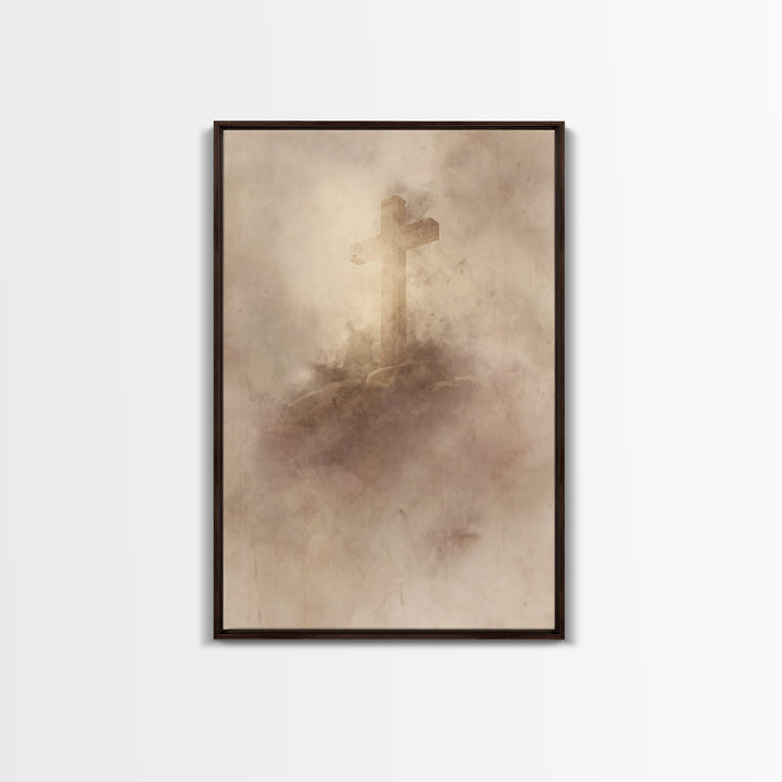 Veil Of Faith | Framed Canvas Print | Minimalist Christian Art | Christian Wall Art | Subtle Christian Art | Christian Decor
