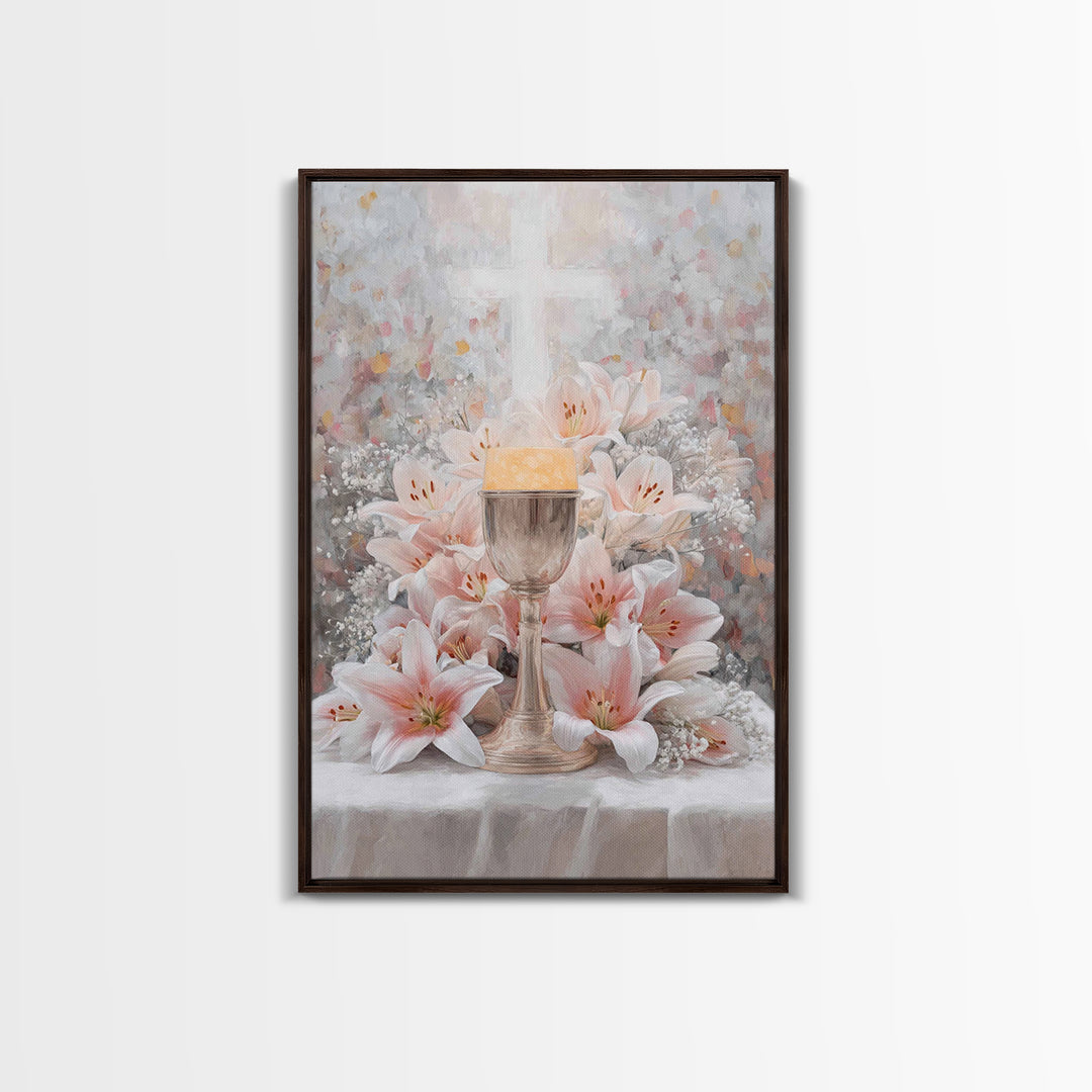 Cross Of Renewal | Framed Canvas Print | Christian Wall Art | Christian Art Canvas | White Christian Art | Christian Gift