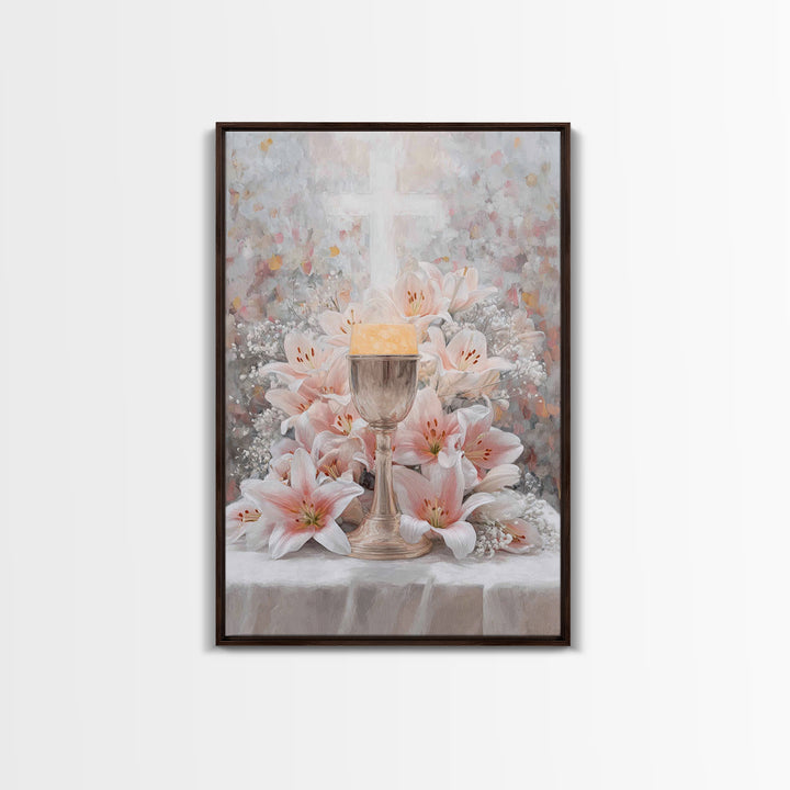 Cross Of Renewal | Framed Canvas Print | Christian Wall Art | Christian Art Canvas | White Christian Art | Christian Gift