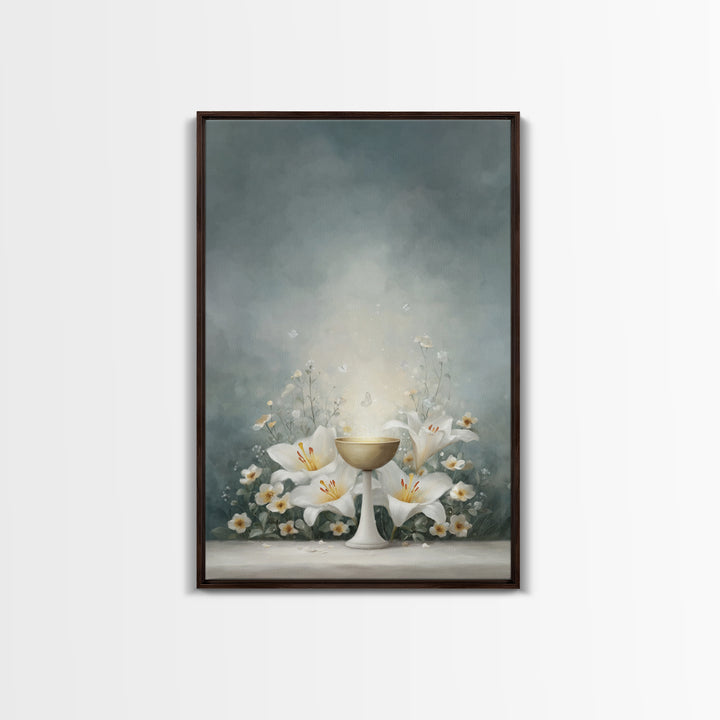 Chalice Of Light – Framed Canvas Print – Christian Wall Art – Christian Art Canvas – Jesus Painting – Christian Christmas Art – Christian D