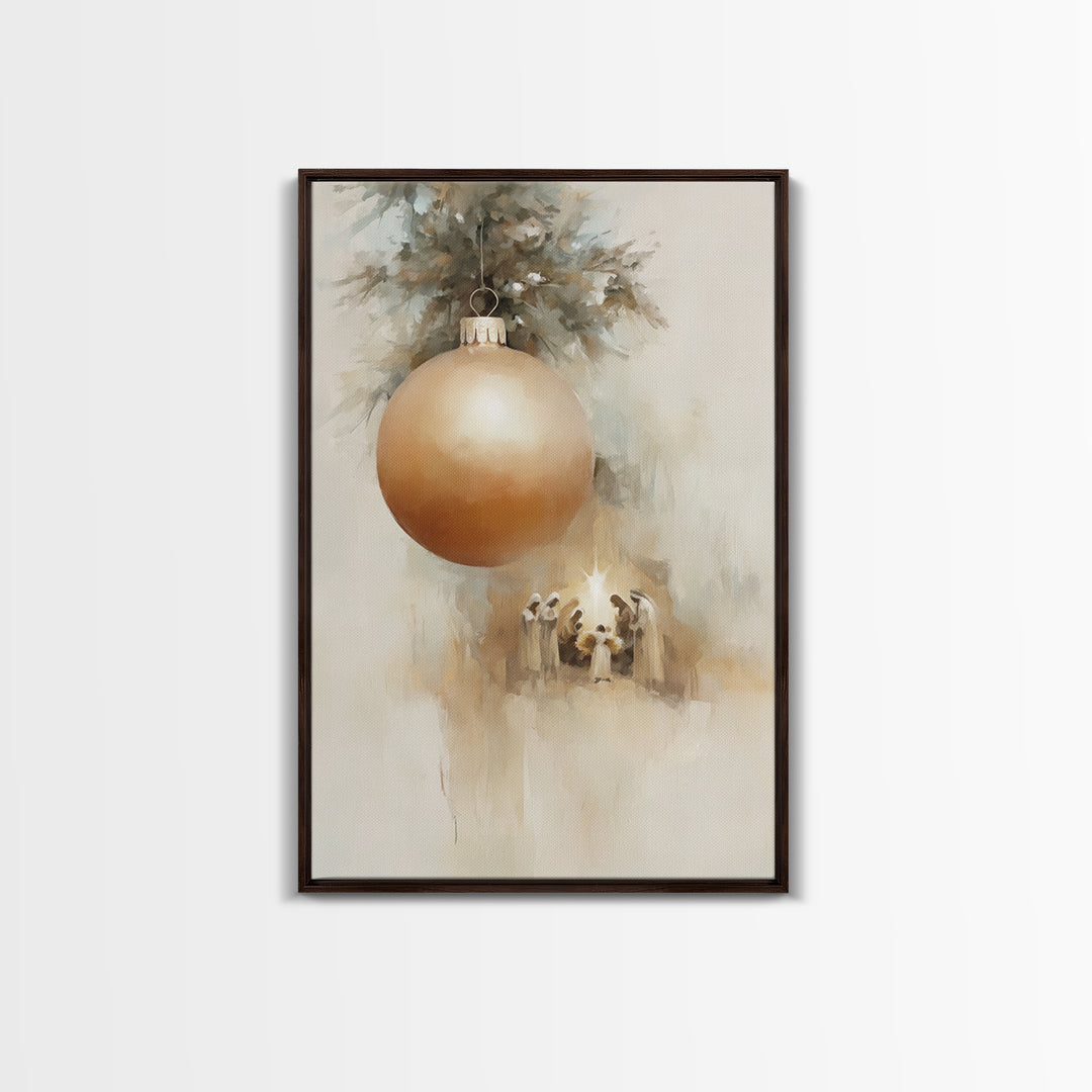 Holy Dawn Glow – Framed Canvas Print – Christian Christmas Art – Christmas Wall Art – Framed Christmas Art – Christian Decor – Christmas Ca