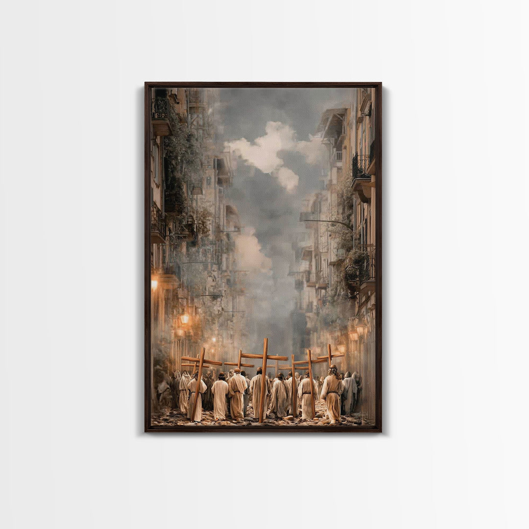 Crosses Of Hope – Framed Canvas Print – Christian Wall Art – Christian Art Canvas – Christian Painting – Large Christian Art – Christian De