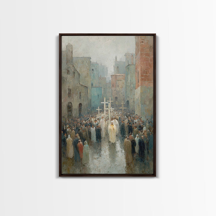 Procession Of Faith – Framed Canvas Print – Christian Art Canvas – Christian Wall Art – Vintage Christian Art – Christian Painting – Christ
