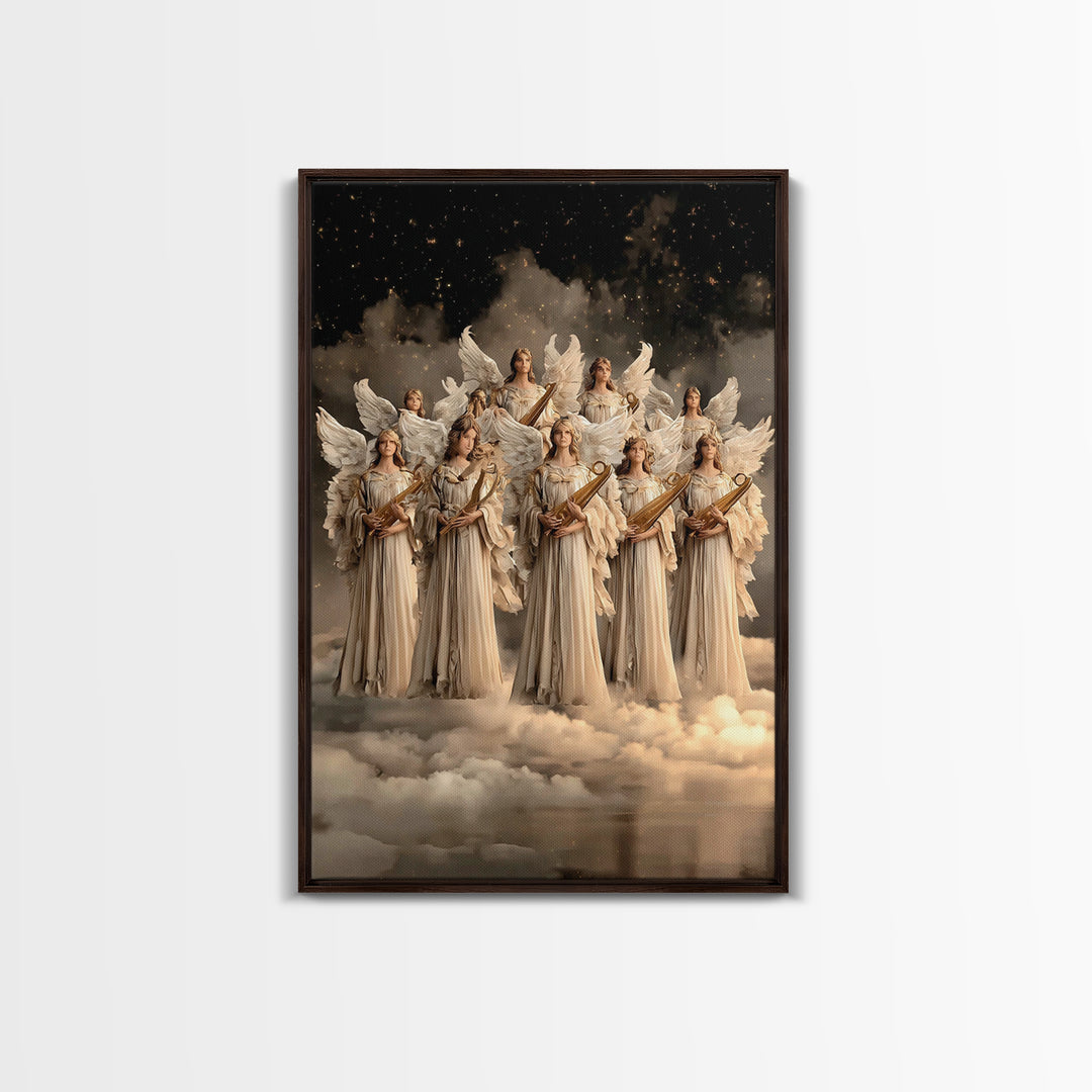 Heavenly Praise – Framed Canvas Print – Christian Wall Art – Christian Art Canvas – Angel Art – Christian Painting – Christian Decor For Ho