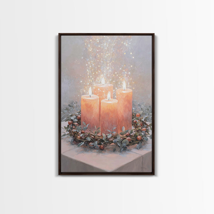 Graceful Advent Flame - Framed Canvas Print - Christian Decor - Christian Art Canvas - Christmas Art - Christian Wall Art - Christian Chris