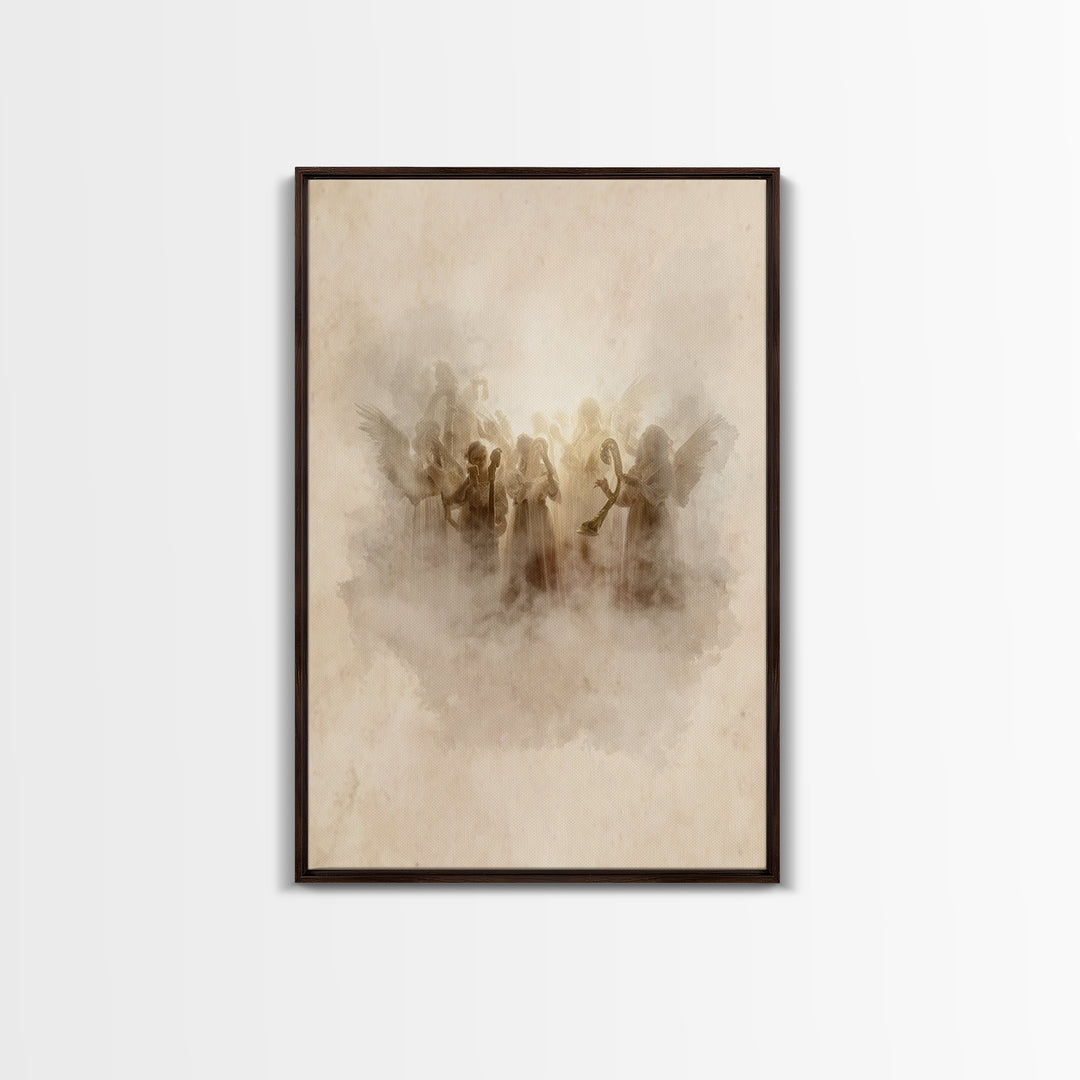 Heavenly Chorus – Framed Canvas Print – Christian Wall Art – Jesus Painting – Christian Art Canvas – Christian Decor – Christian Gift