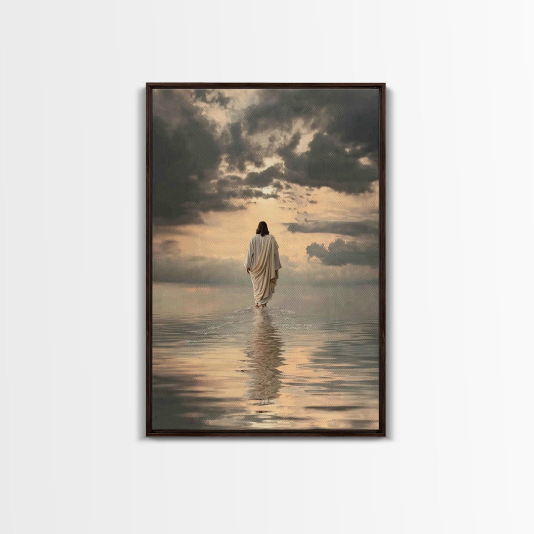 Eternal Walk, Framed Canvas Print, Christian Art Canvas, Christian Wall Art, Jesus Painting, Christian Decor, Christian Gift