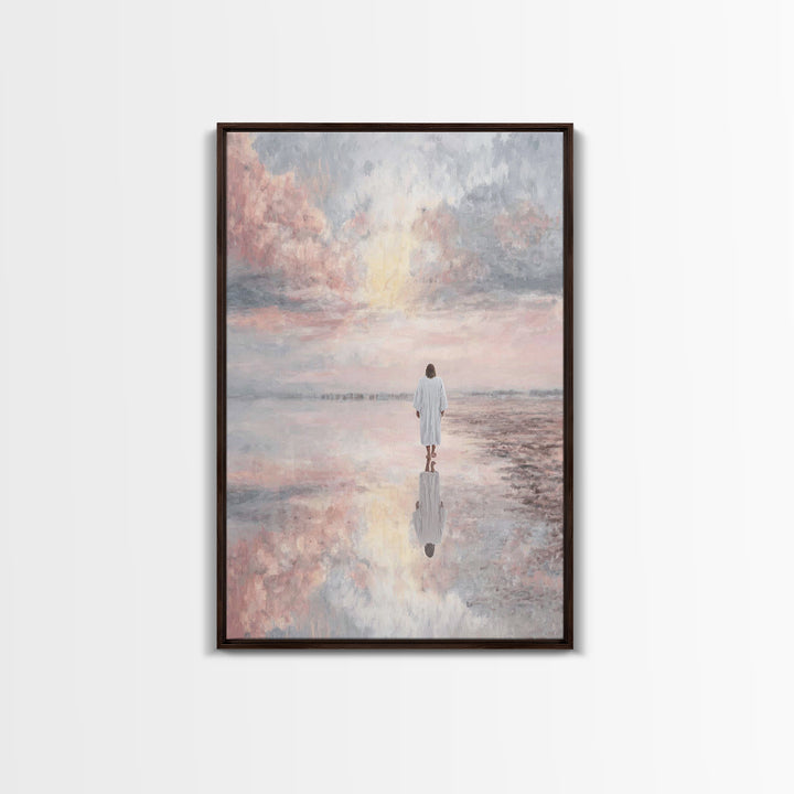 Dawn of Peace, Framed Canvas Print, Jesus Painting, Christian Decor, Christian Gift, Christian Art Canvas, Christian Wall Art