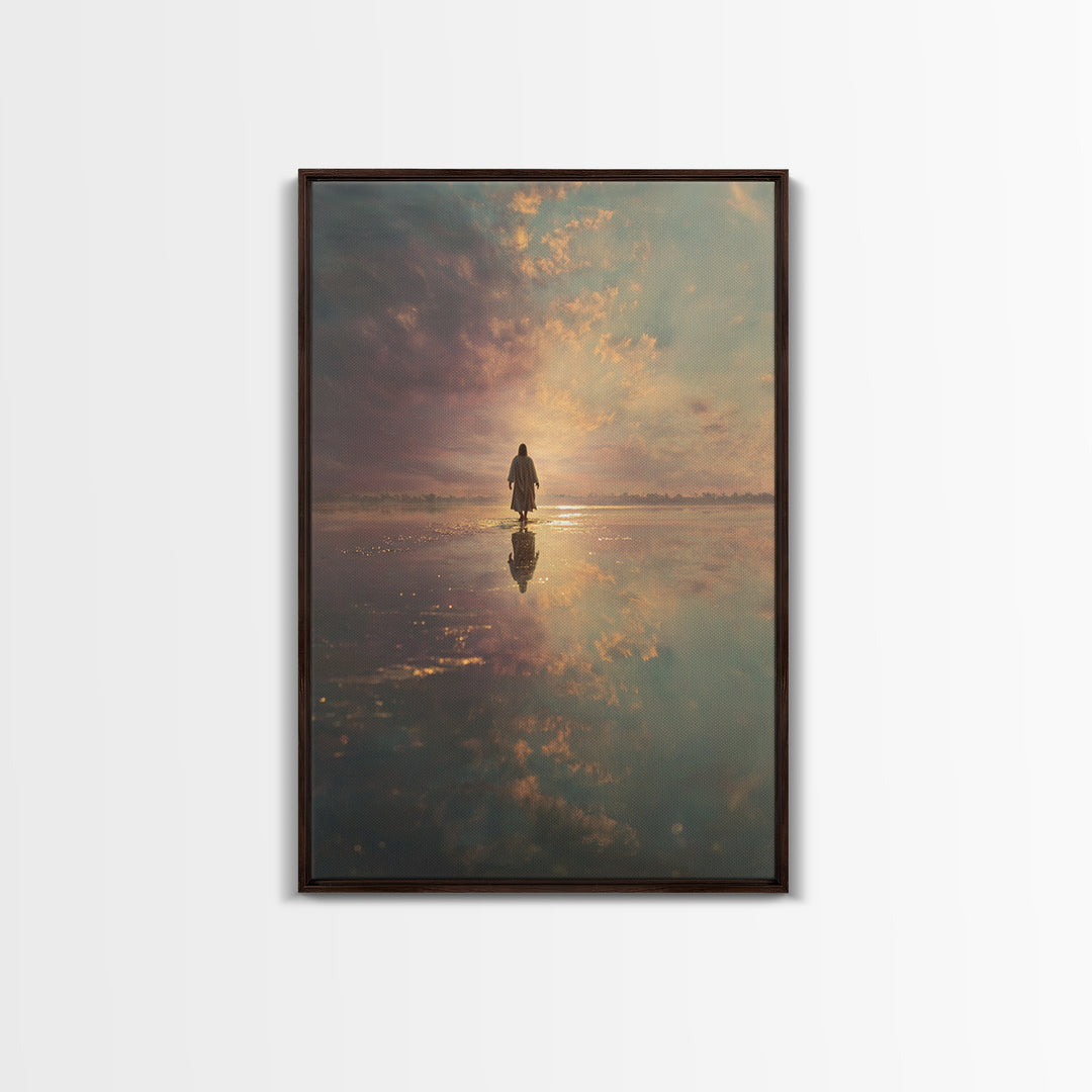 Serenity Walk – Framed Canvas Print – Christian Wall Art – Christian Gift – Christian Decor – Christian Art Canvas – Jesus Painting