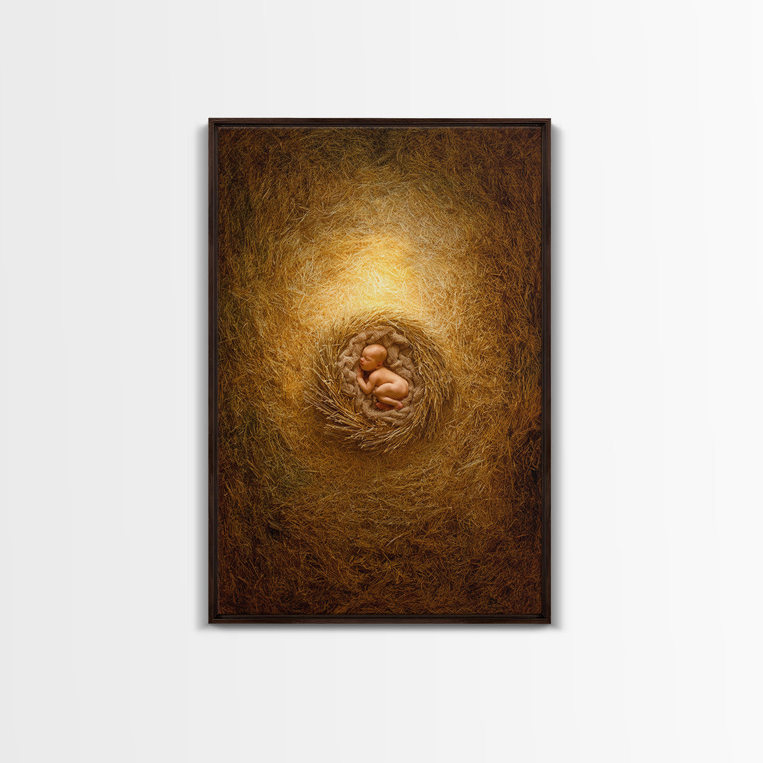 Manger Blessing | Framed Canvas Print | Christian Christmas Art | Christian Art Canvas | Christian Wall Art | Christian Decor | Christian G