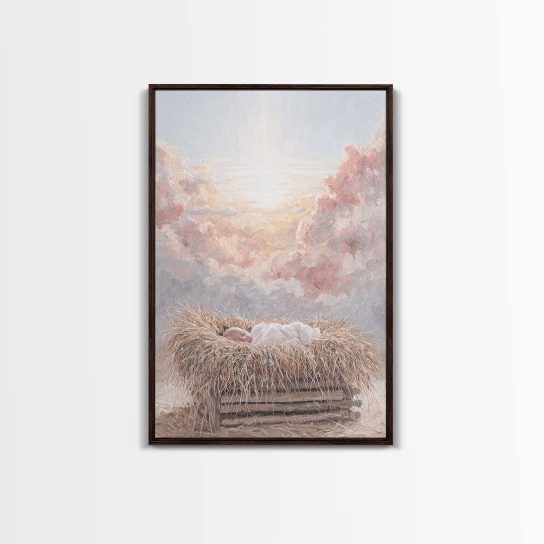 Heavenly Dawn – Framed Canvas Print – Christian Art Canvas – Christian Christmas Art – Christian Wall Art – Christian Decor – Christian Gif