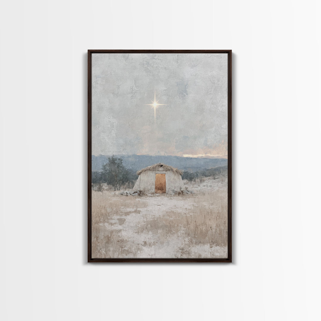 Star of Hope, Framed Canvas Print, Christian Christmas Art, Christian Art Canvas, Christian Wall Art, Christian Gift, Christian Decor