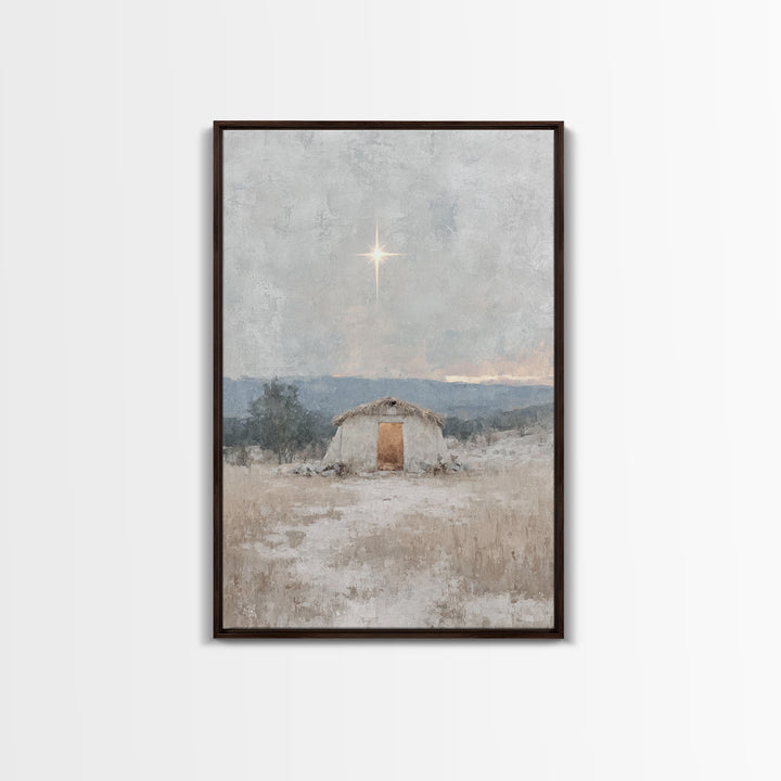 Star of Hope, Framed Canvas Print, Christian Christmas Art, Christian Art Canvas, Christian Wall Art, Christian Gift, Christian Decor