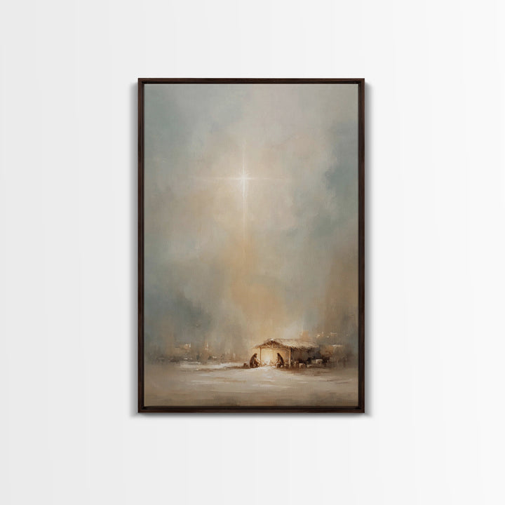 Sacred Star – Framed Canvas Print – Christian Art Canvas – Christian Christmas Art – Christian Wall Art – Christian Gift – Christian Decor
