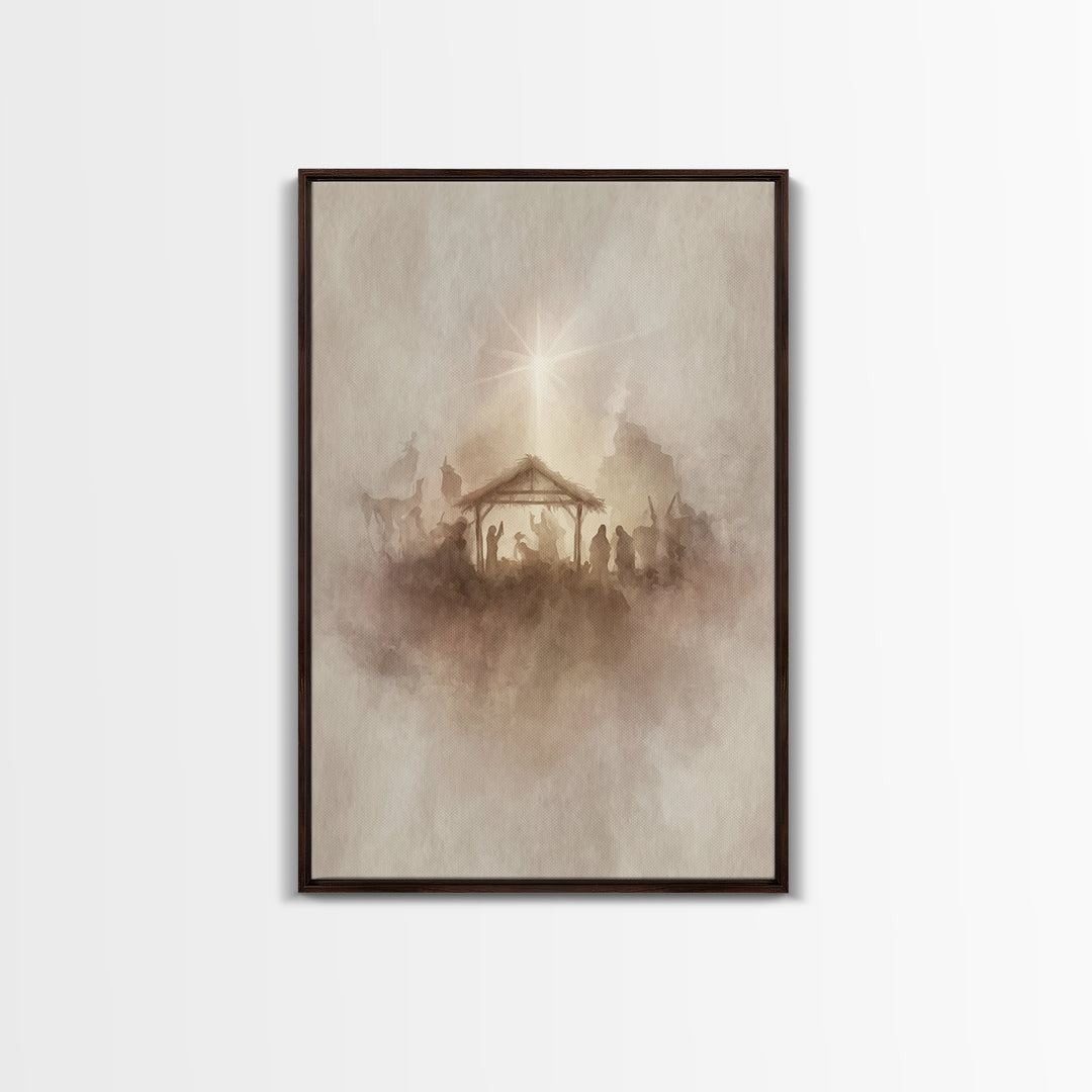 Guiding Star – Framed Canvas Print – Christian Wall Art – Christian Art Canvas – Christian Christmas Art – Jesus Painting – Christmas Wall