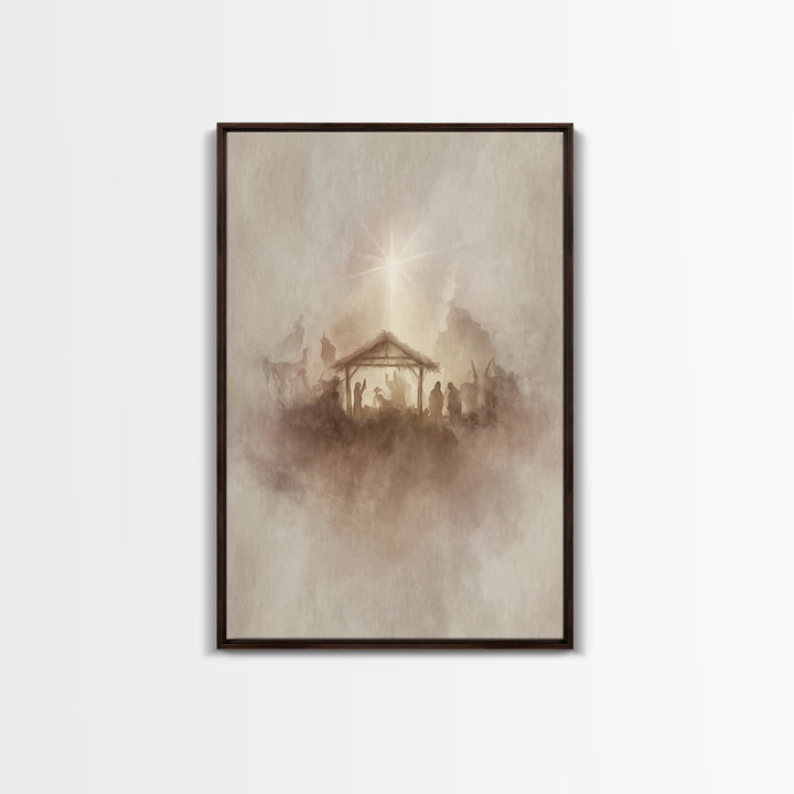 Guiding Star – Framed Canvas Print – Christian Wall Art – Christian Art Canvas – Christian Christmas Art – Jesus Painting – Christmas Wall