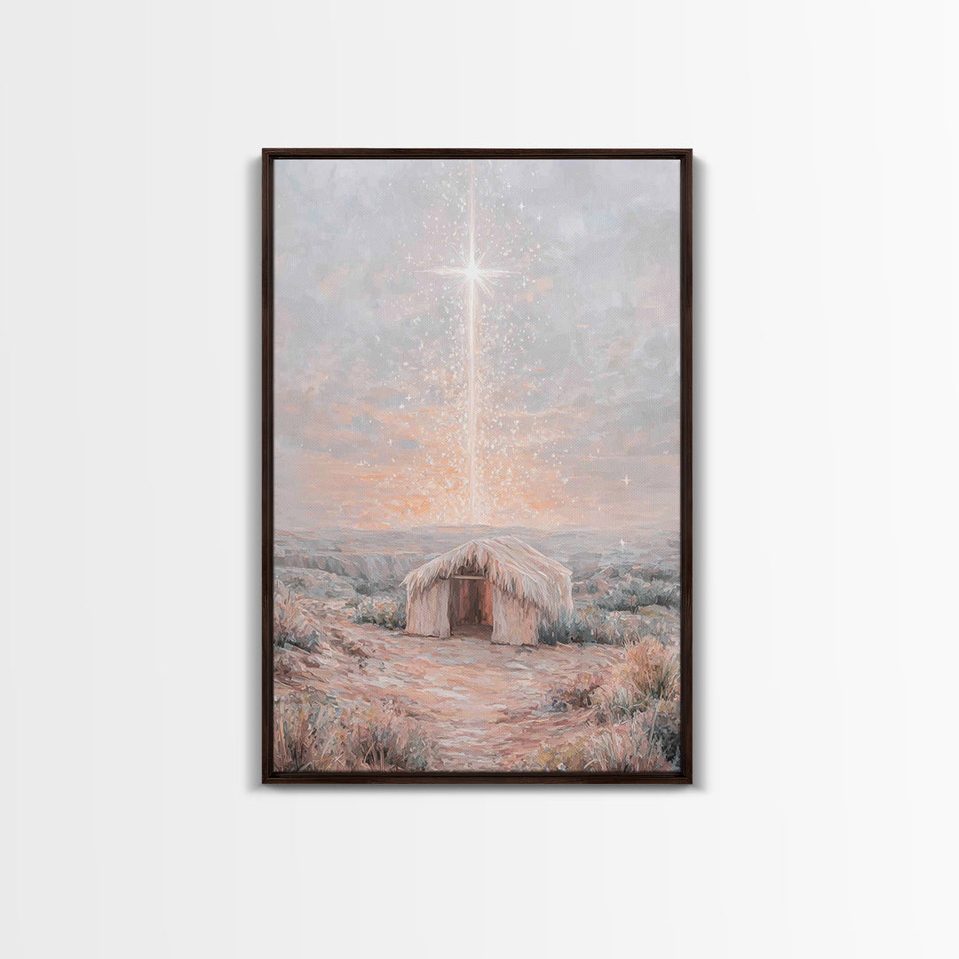 Dawn Of Hope, Framed Canvas Print, Christian Wall Art, Christmas Canvas Wall Art, Unique Christian Art, Jesus Painting, Christian Gift Idea