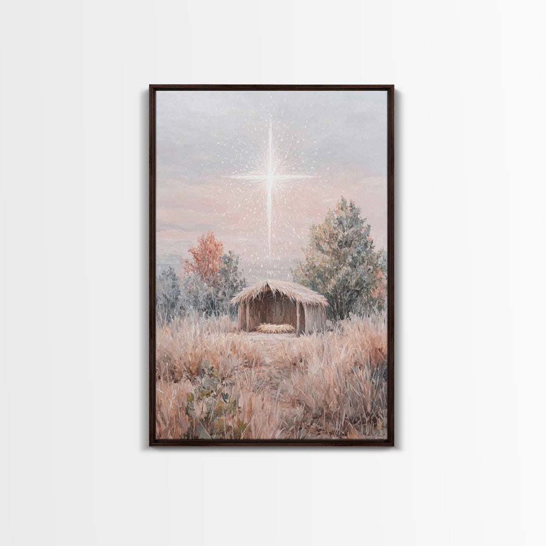 Promise Meadow, Framed Canvas Print, Christian Christmas Art, Christian Art Canvas, Christian Wall Art, Christian Decor, Jesus Painting