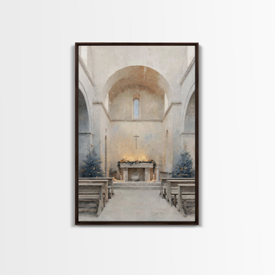 Evening Advent Light - Framed Canvas Print - Christian Wall Art - Christian Christmas Art - Christian Decor - Christian Art Canvas - Christ