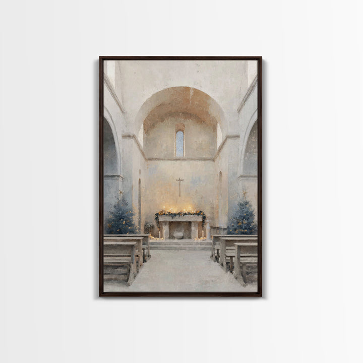 Evening Advent Light - Framed Canvas Print - Christian Wall Art - Christian Christmas Art - Christian Decor - Christian Art Canvas - Christ