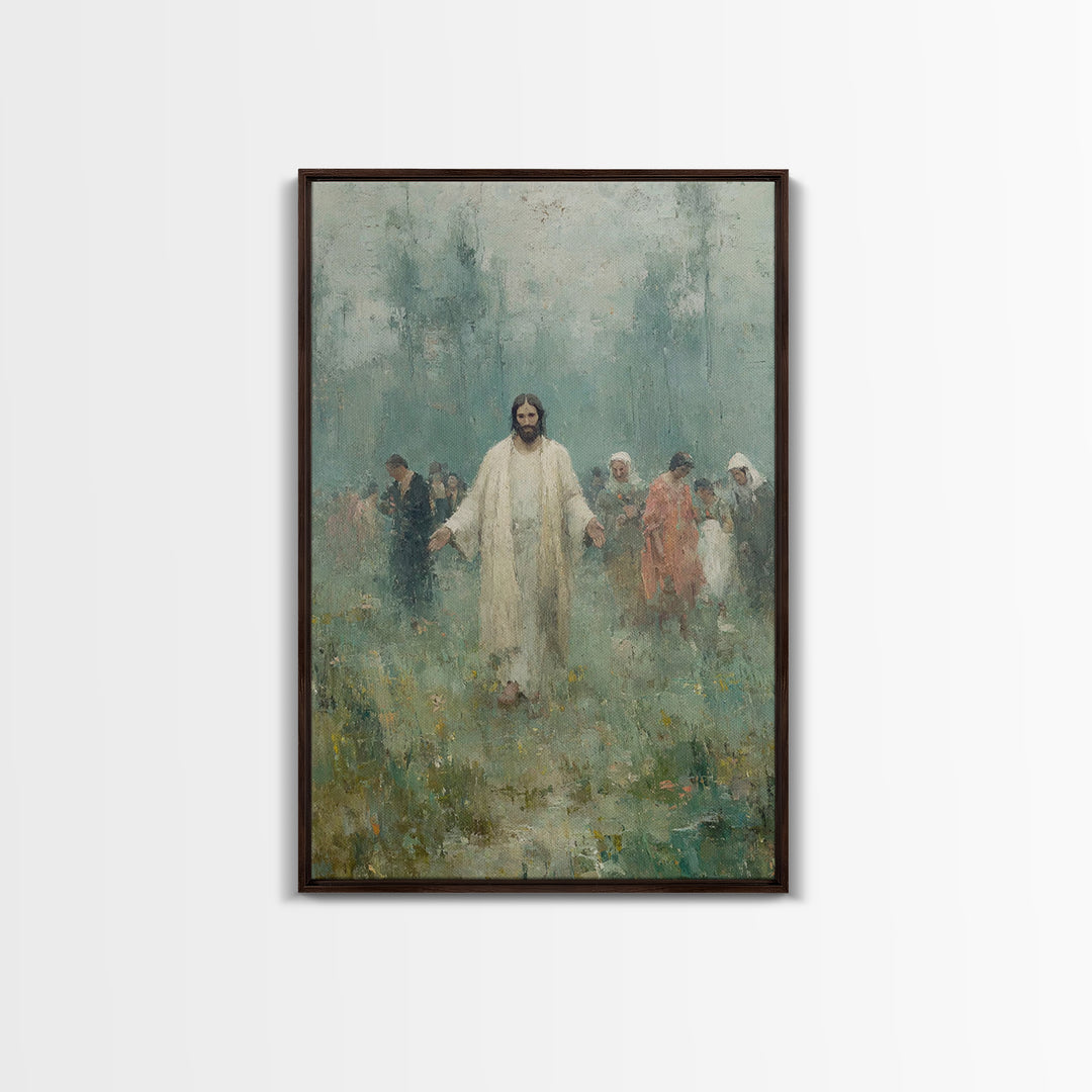 Among The People | Framed Canvas Print | Jesus Art Canvas | Christian Art | Christian Painting | Christian Gift Ideas | Christian Wall Art