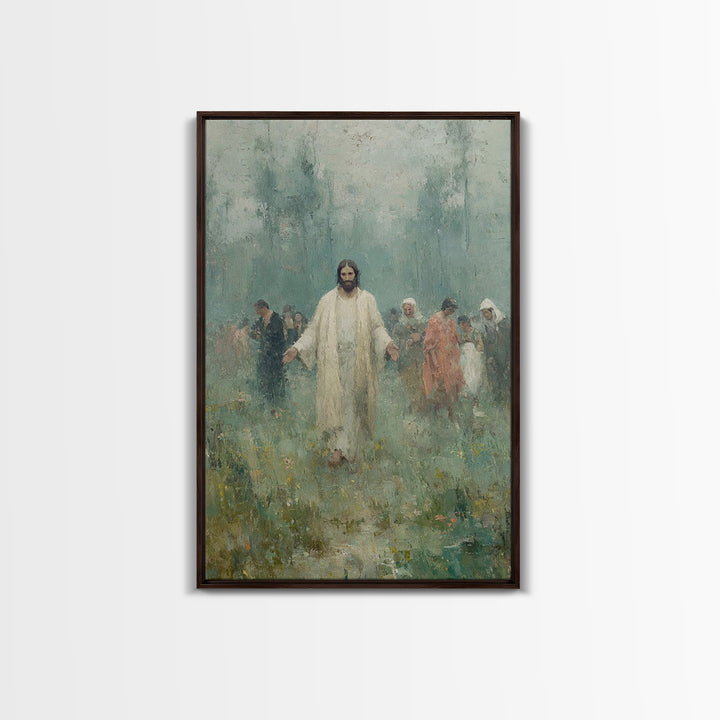 Among The People | Framed Canvas Print | Jesus Art Canvas | Christian Art | Christian Painting | Christian Gift Ideas | Christian Wall Art