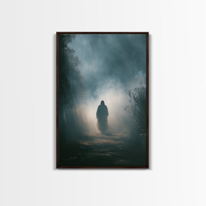 Walk In Light - Framed Canvas Print - Jesus Art Canvas - Christian Wall Art - Abstract Christian Art - Large Christian Painting