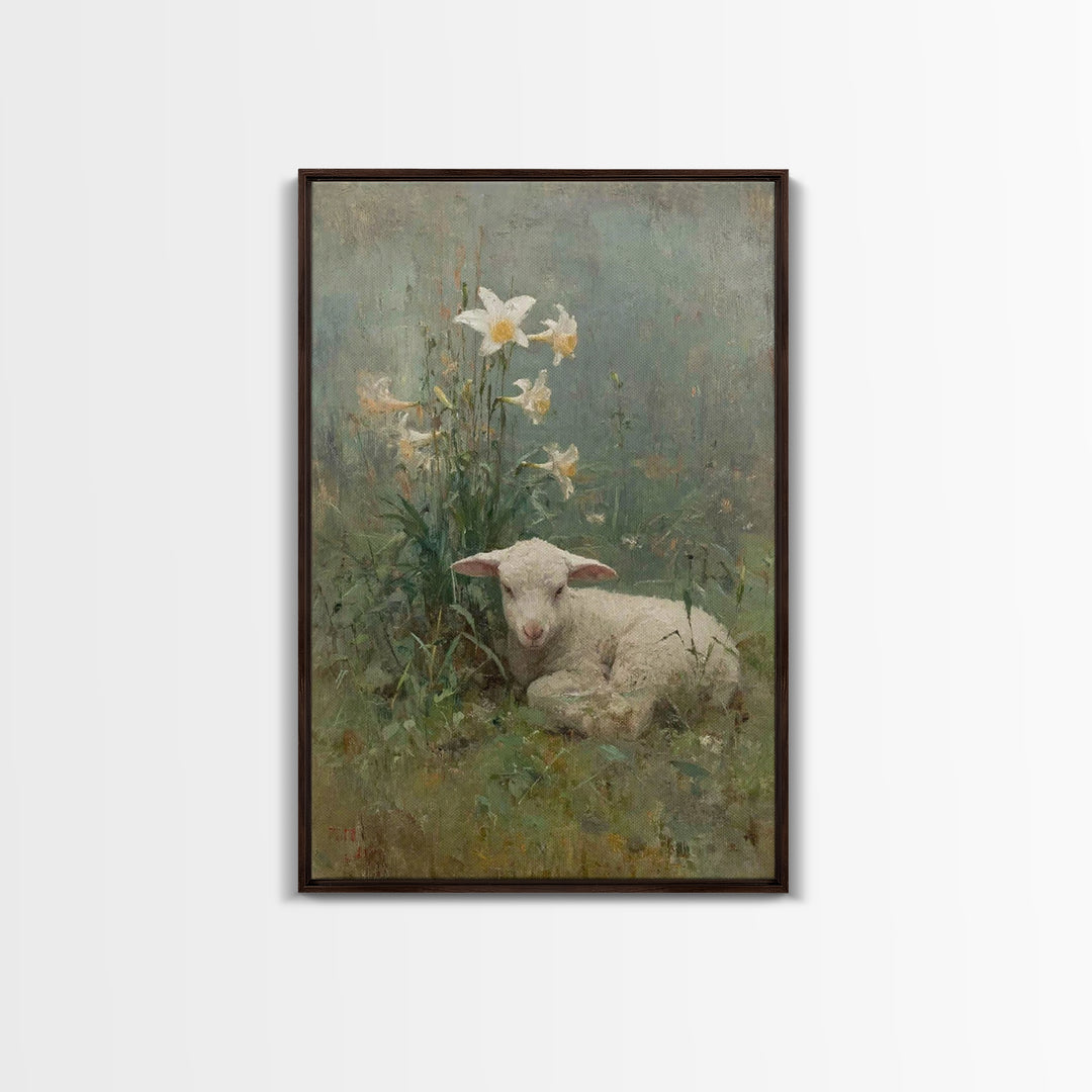 Lily Rest – Framed Canvas Print – Christian Wall Art – Christian Gift – Vintage Christian Art – Christian Art Canvas – Subtle Christian Art