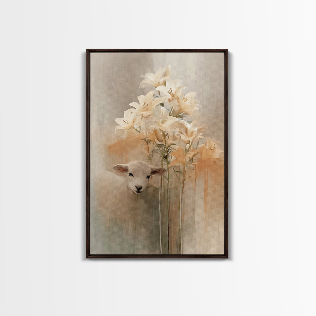 Gentle Bloom – Framed Canvas Print – Christian Wall Art – Christian Art Print – Minimalist Christian Art – Christian Decor – Christian Gift