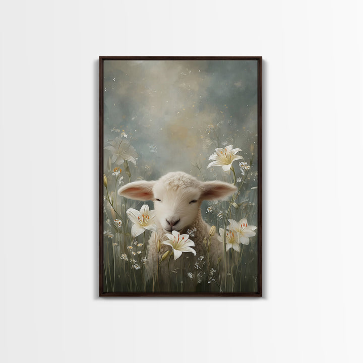 Meadow Serenity – Framed Canvas Print – Christian Wall Art – Christian Art Canvas – Christian Art Print – Christian Gift – Minimalist Chris