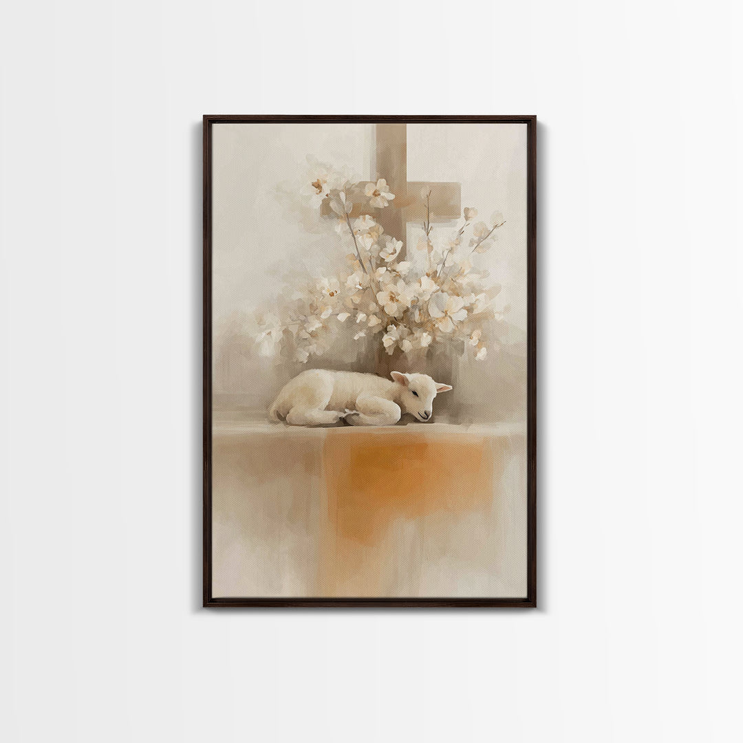 Cross Of Peace – Framed Canvas Print – Christian Wall Art – Minimalist Christian Art – Christian Art Canvas – Christian Art Print – Christi