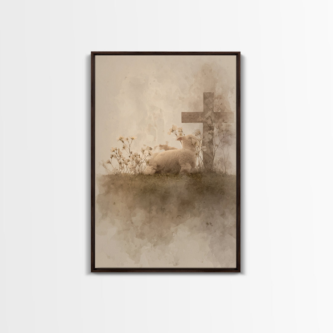 Gentle Devotion – Framed Canvas Print – Christian Wall Art – Christian Art Canvas – Minimalist Christian Art – Christian Gift – Subtle Chri