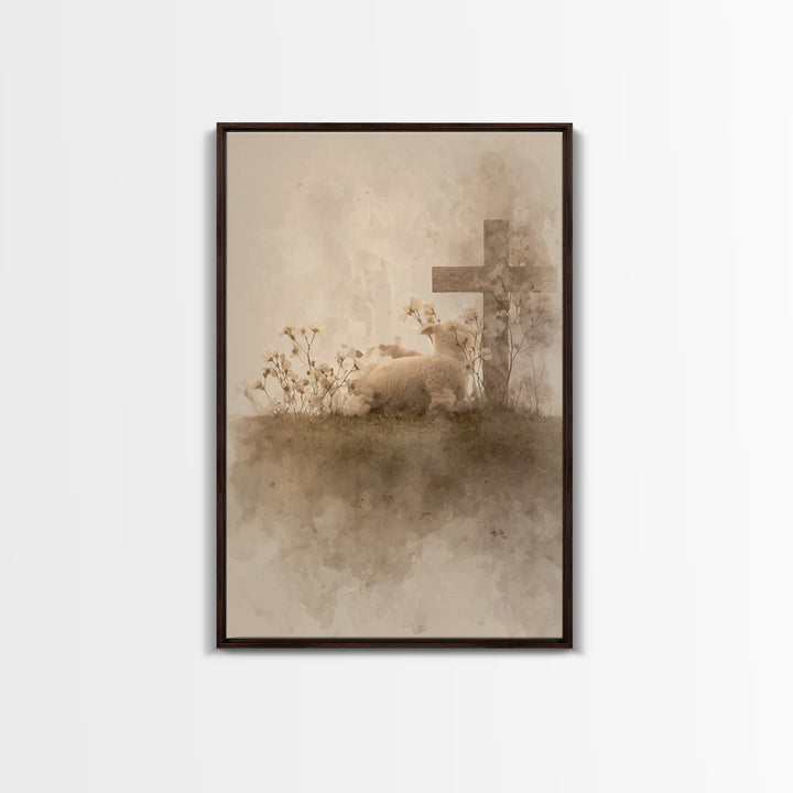 Gentle Devotion – Framed Canvas Print – Christian Wall Art – Christian Art Canvas – Minimalist Christian Art – Christian Gift – Subtle Chri
