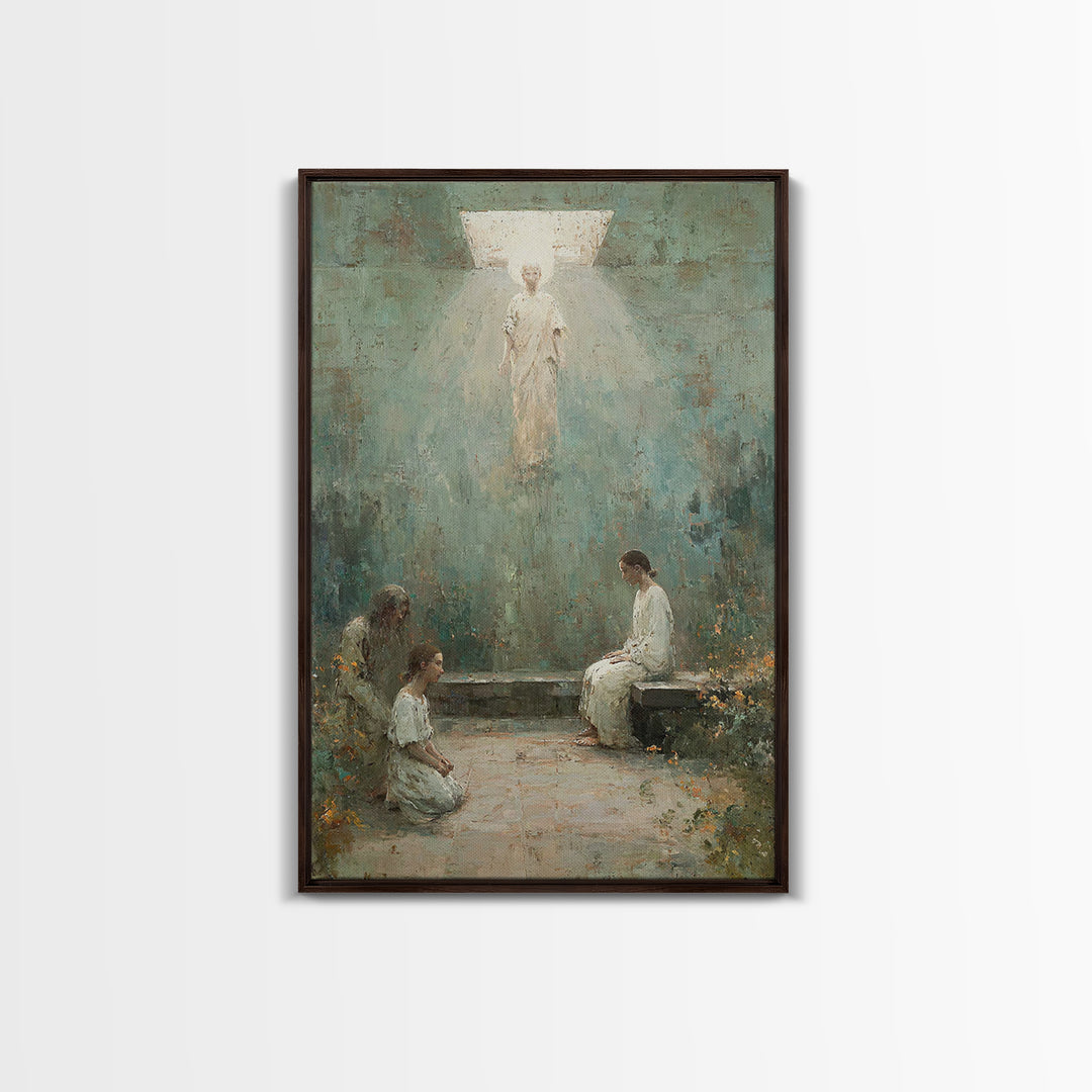 Heavenly Visitation – Framed Canvas Print – Christian Art Canvas – Christian Wall Art – Modern Christian Art – Christian Painting – Christi