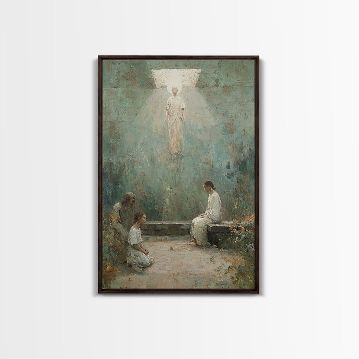 Heavenly Visitation – Framed Canvas Print – Christian Art Canvas – Christian Wall Art – Modern Christian Art – Christian Painting – Christi