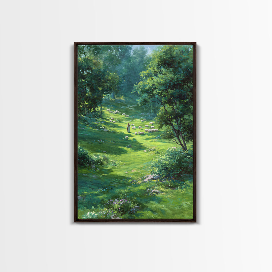 Garden Of Peace – Framed Canvas Print – Christian Art Canvas – Christian Wall Art – Jesus Painting – Spring Christian Art – Christian Decor
