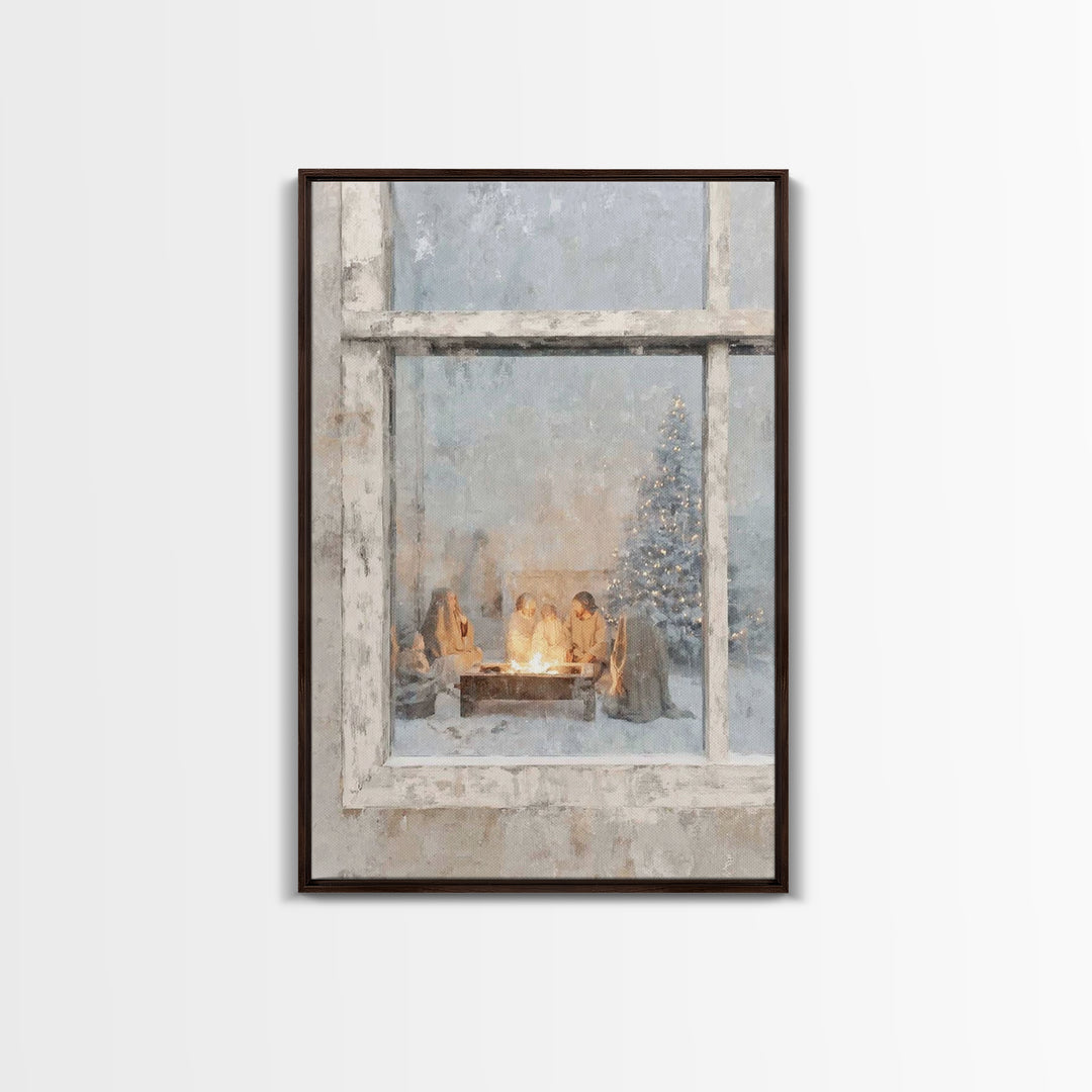 Holy Hearth – Framed Canvas Print – Christian Wall Art – Christian Art Canvas – Jesus Painting – Christmas Art – Christian Christmas Art