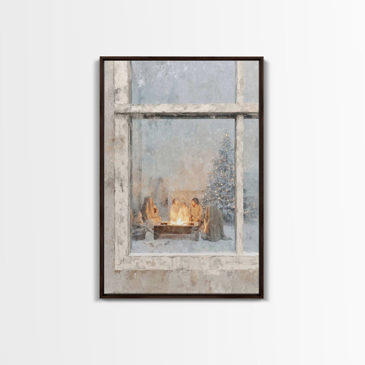 Holy Hearth – Framed Canvas Print – Christian Wall Art – Christian Art Canvas – Jesus Painting – Christmas Art – Christian Christmas Art