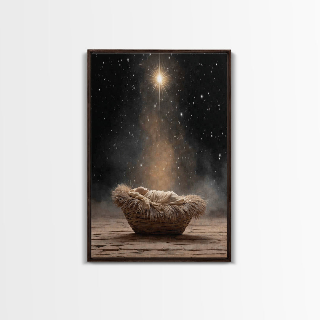 Star Of Hope – Framed Canvas Print – Christian Art Canvas – Jesus Painting – Christian Christmas Art – Christmas Wall Art