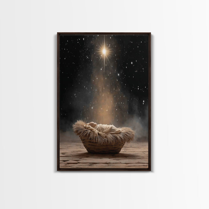 Star Of Hope – Framed Canvas Print – Christian Art Canvas – Jesus Painting – Christian Christmas Art – Christmas Wall Art