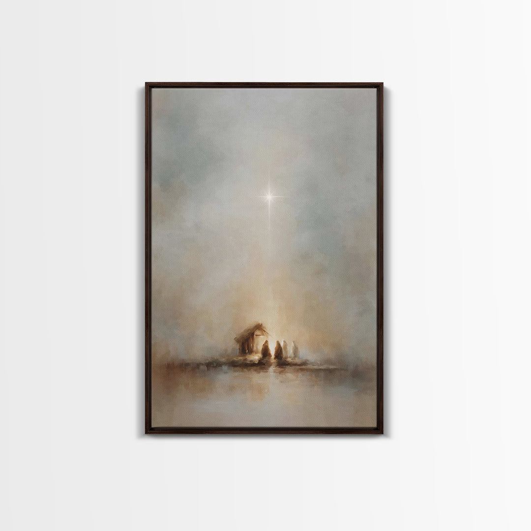 Bethlehem Star – Framed Canvas Print – Christmas Wall Art – Christian Art Canvas – Modern Christian Art – Jesus Christmas Art