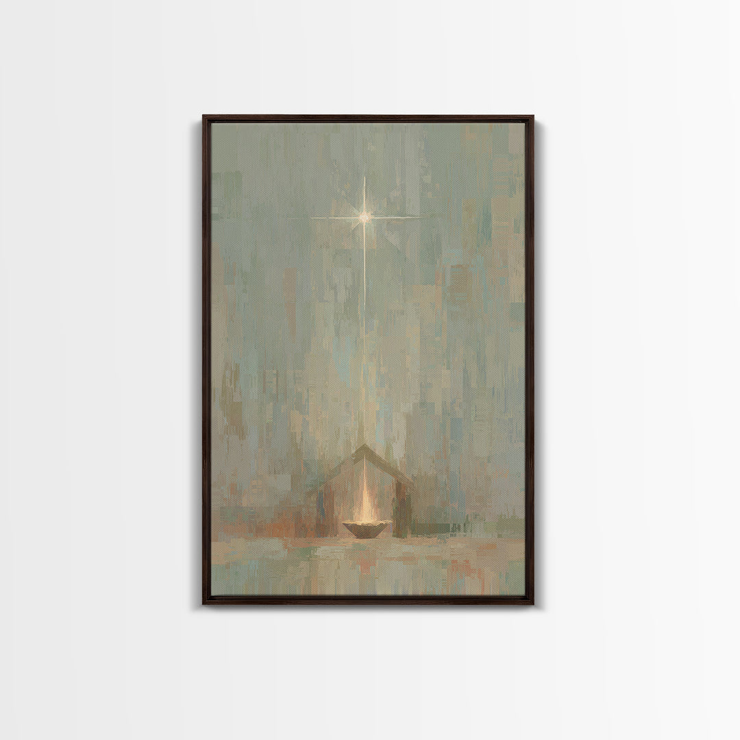 Infant Radiance – Framed Canvas Print – Christian Art Canvas – Christian Wall Art – Christian Christmas Art – Jesus Painting